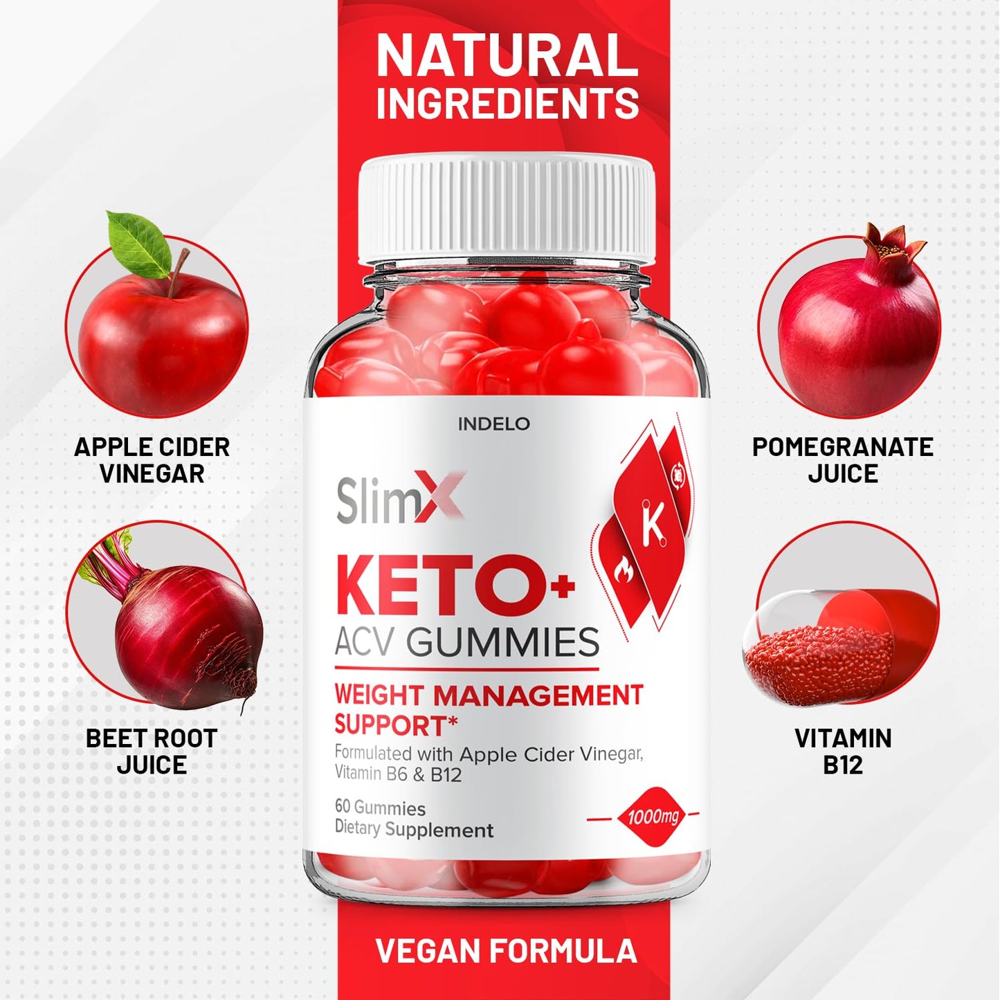 (5 Pack) SlimX Keto ACV Gummies - Advanced Formula Slim X Keto Plus ACV Gummies Apple Cider Vinegar SlimX ACV Gummies Dietary Supplement Reviews Men Women (300 Gummies)