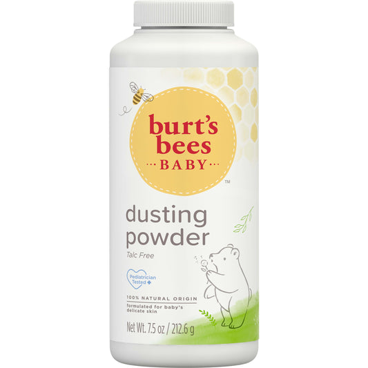 Burt's Bees Baby Dusting Powder, Talc Free and Hypoallergenic for Safe and Gentle Comfort, 100% Natural Origin, Pediatrician Tested, 7.5 Oz