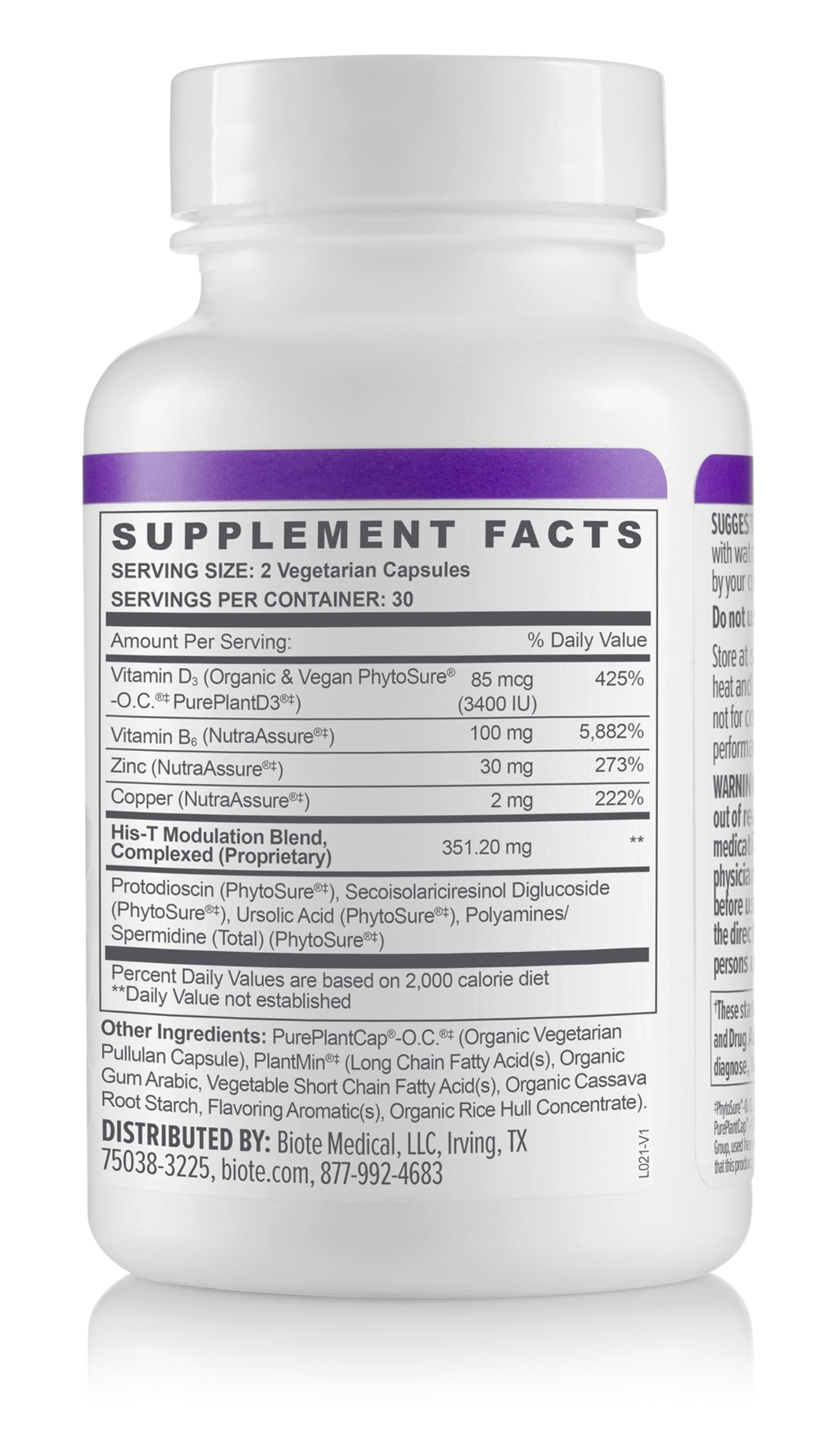 bioTE Nutraceuticals - HIS-T - Healthy Testosterone Balance Support for Men (60 Capsules)