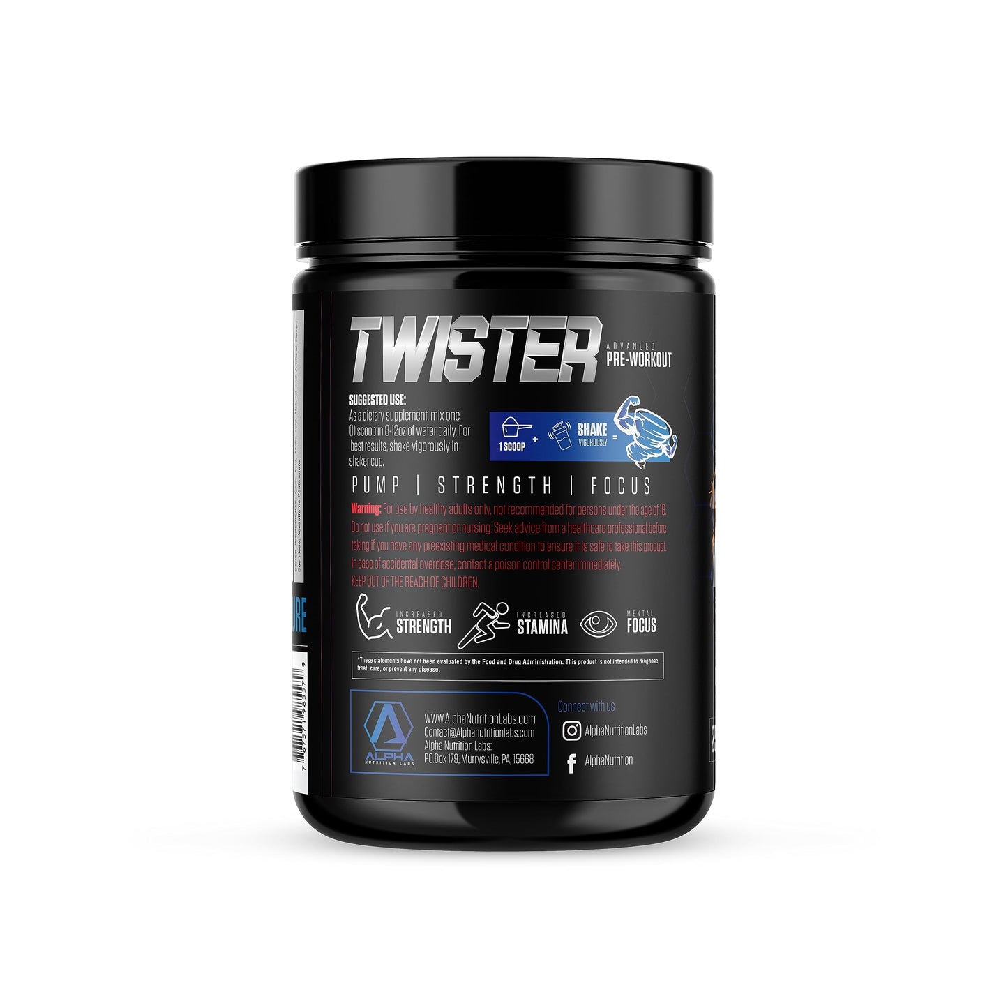Alpha Nutrition Labs Twister Advanced Pre-Workout Powder (Bomb Blast)
