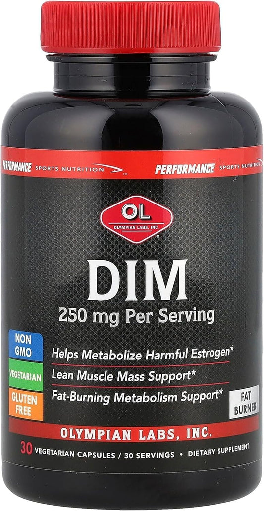 Olympian Labs Performance DIM Supplement 250mg - DIM Diindolylmethane 30 Capsules (30 Day Supply)
