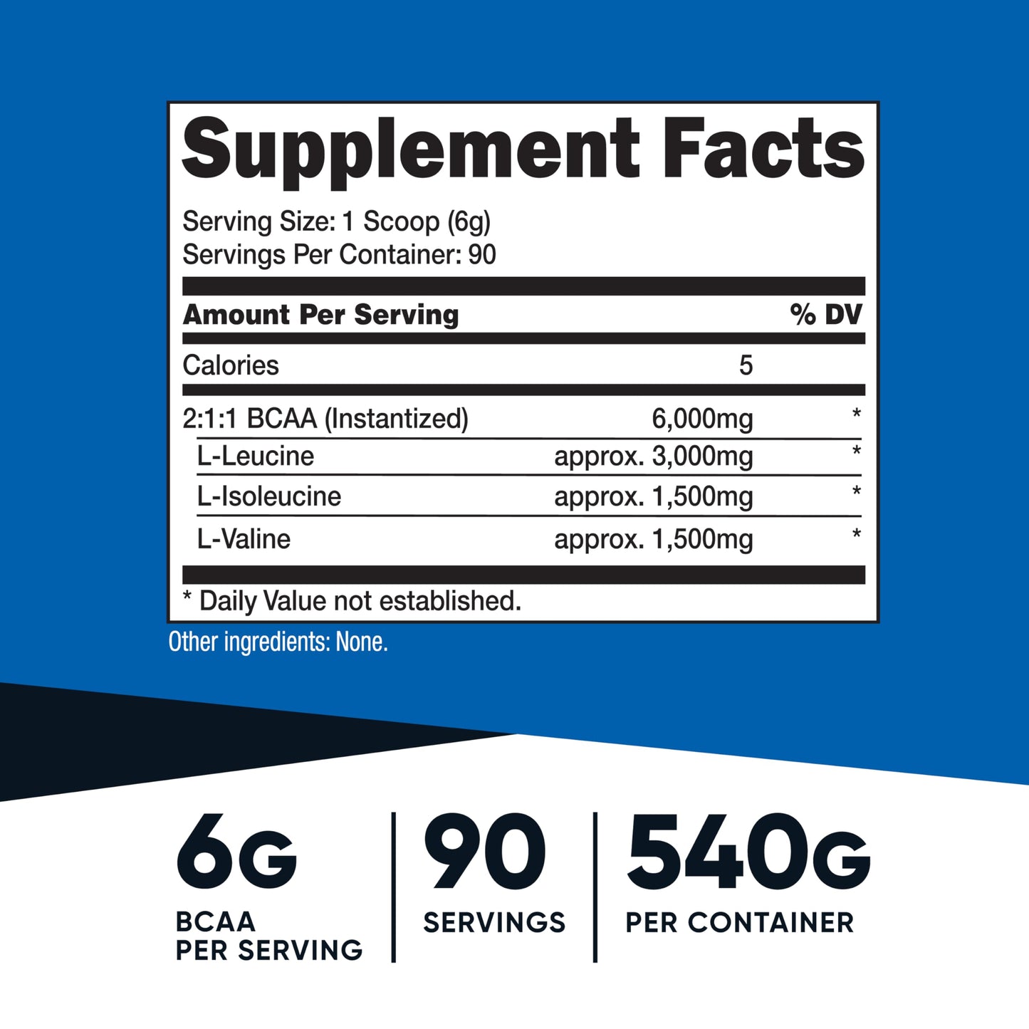 Nutricost BCAA Powder 2:1:1 (90 Servings, No Flavor Added) - Branched Chain Amino Acids