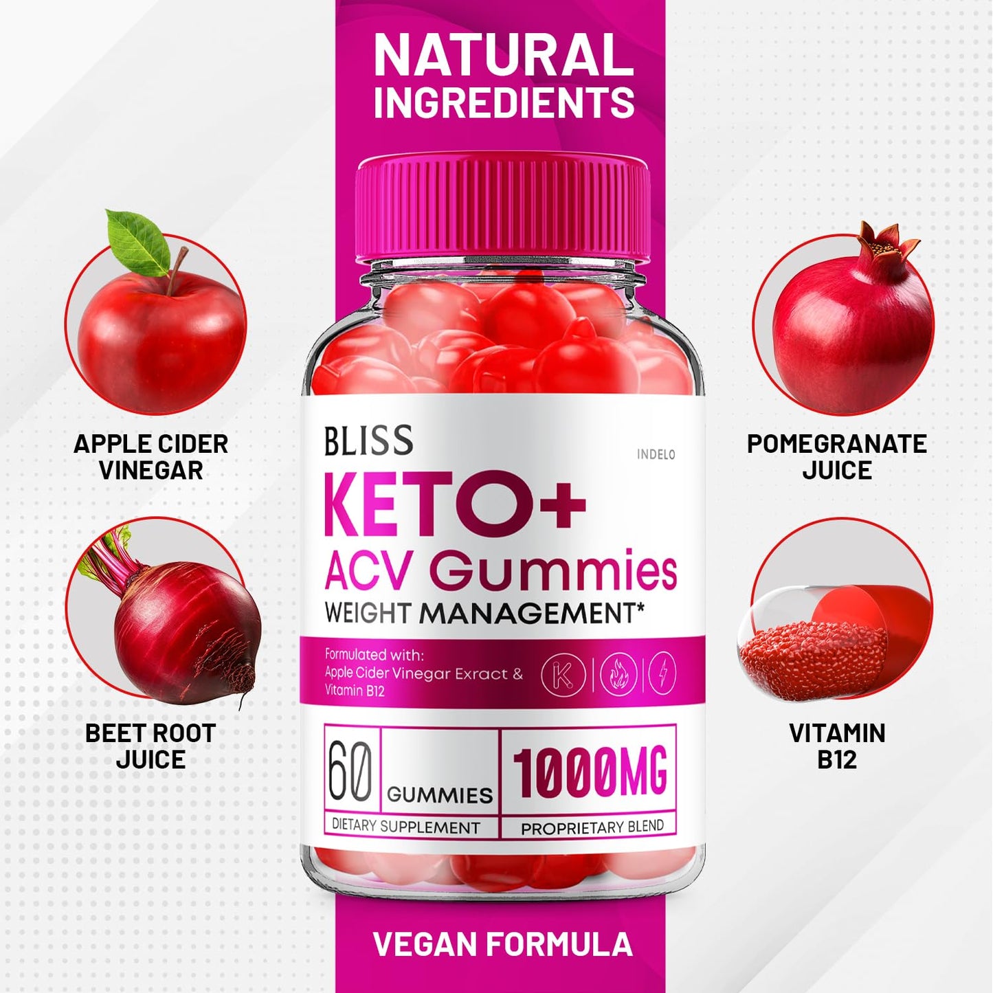 (5 Pack) Bliss Keto ACV Gummies Advanced Weight Loss, Bliss Keto + ACV Gummies Apple Cider Vinegar Keto Bliss ACV Gummies Dietary Supplement Bliss Keto Gummies Reviews (300 Gummies)