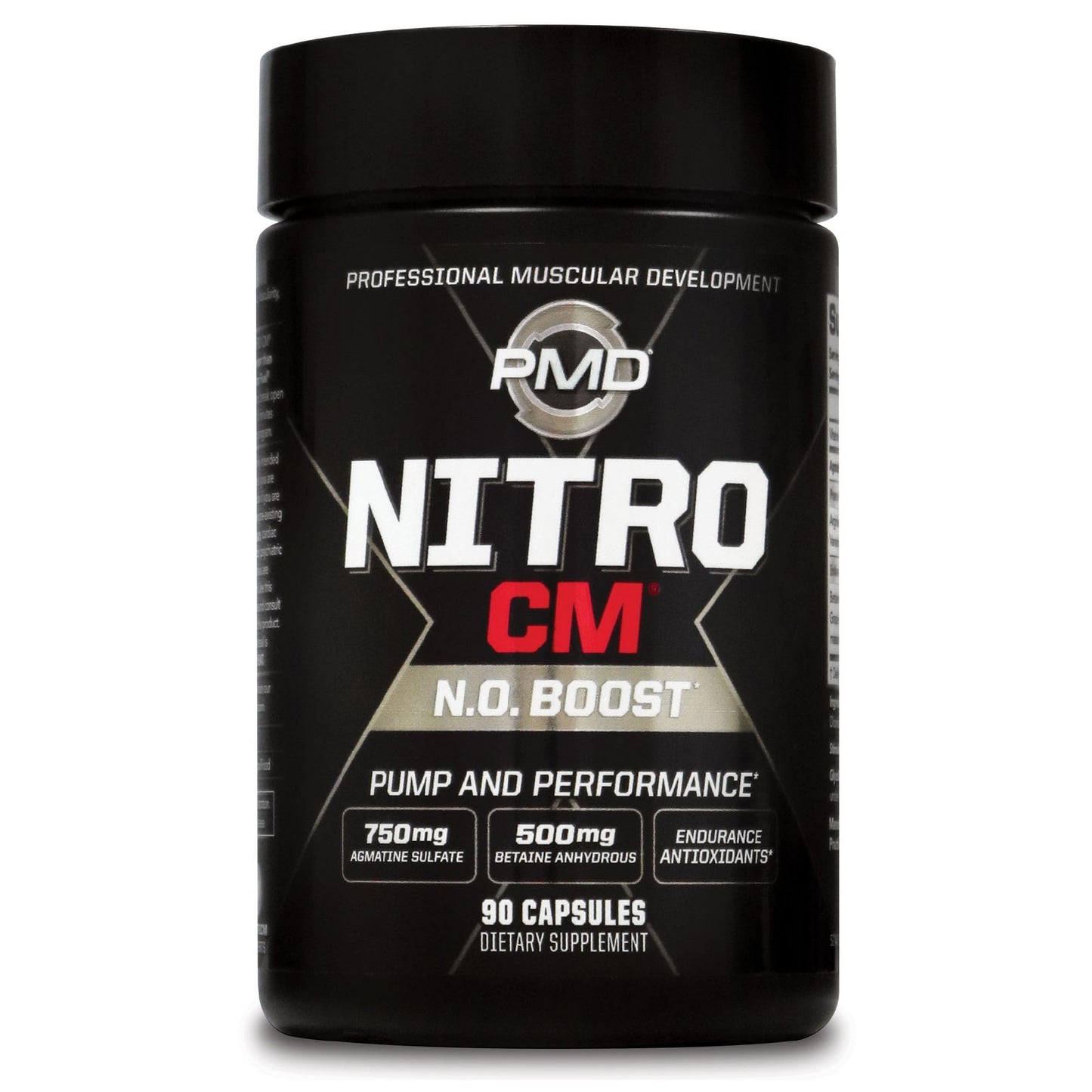 PMD Sports Nitro cm - Nitric Oxide with Agmatine Pre Workout Supplement - Muscle Growth Pre Workout with L Arginine - Endurance Boost for Hardcore Exercise, Training, and Bodybuilding - 90 Capsules