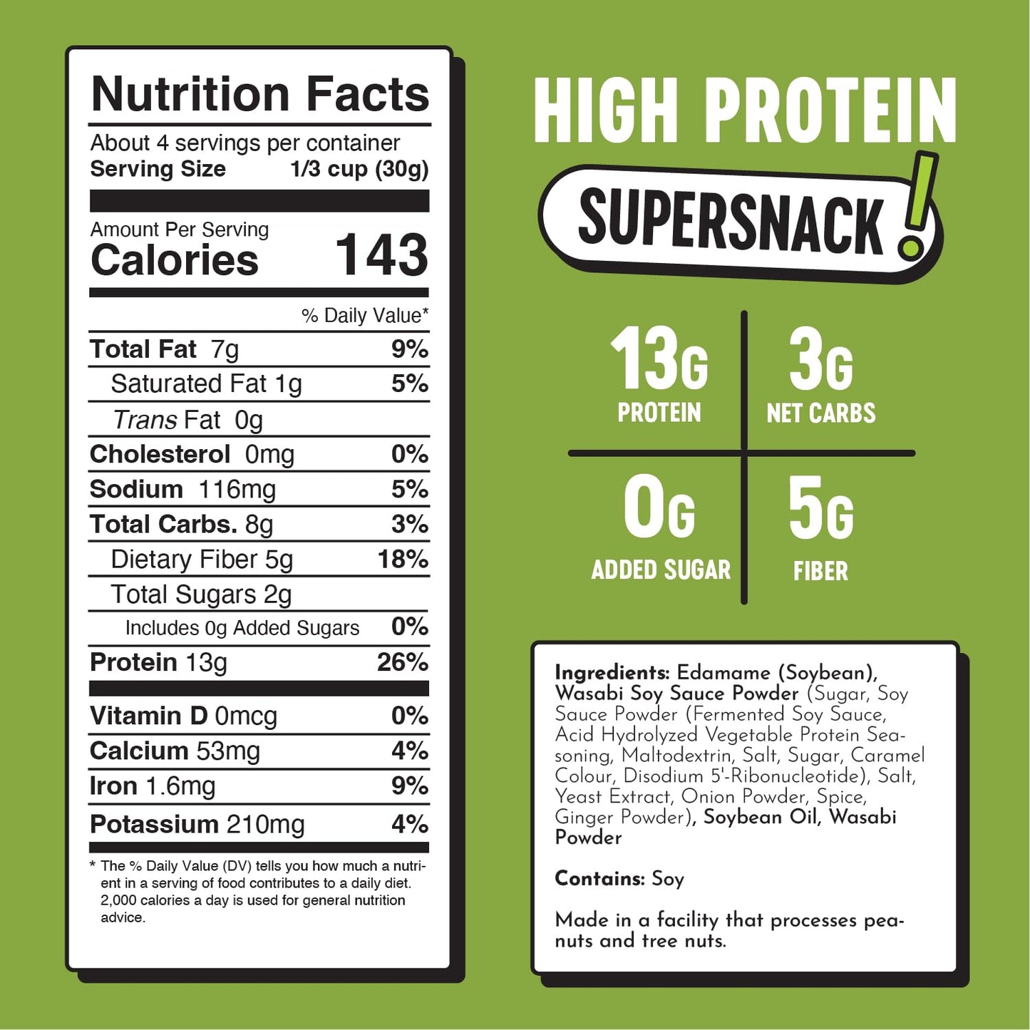 The Only Bean Edamame Dry Roasted Edamame Beans Snack Wasabi Soy Sauce Wasabi Peas Alternative Asian Japanese Snacks Healthy High Protein Snacks Low Carb Gluten Free 4oz Pack of 3