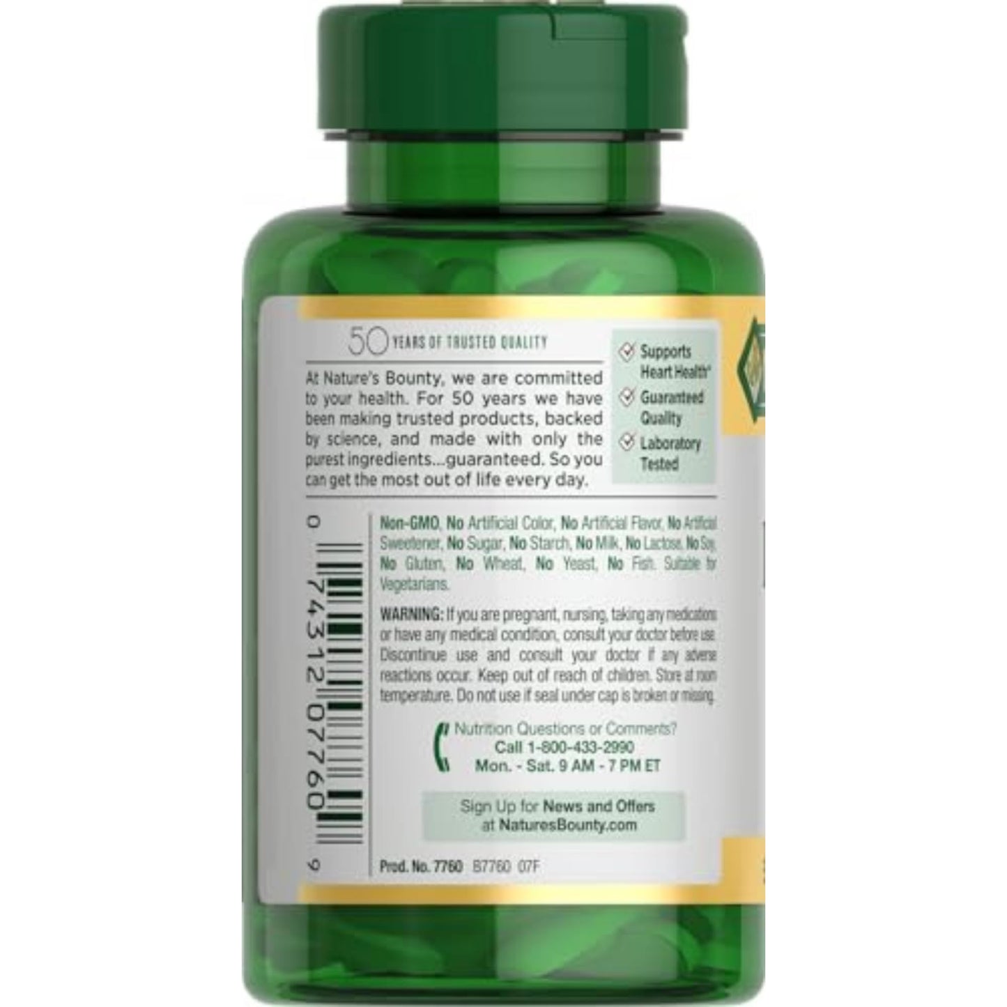 Nature’s Bounty L-Arginine 1000mg for Supporting Blood Flow and Vascular Function - Non-GMO, Gluten Free, 50 Tablets