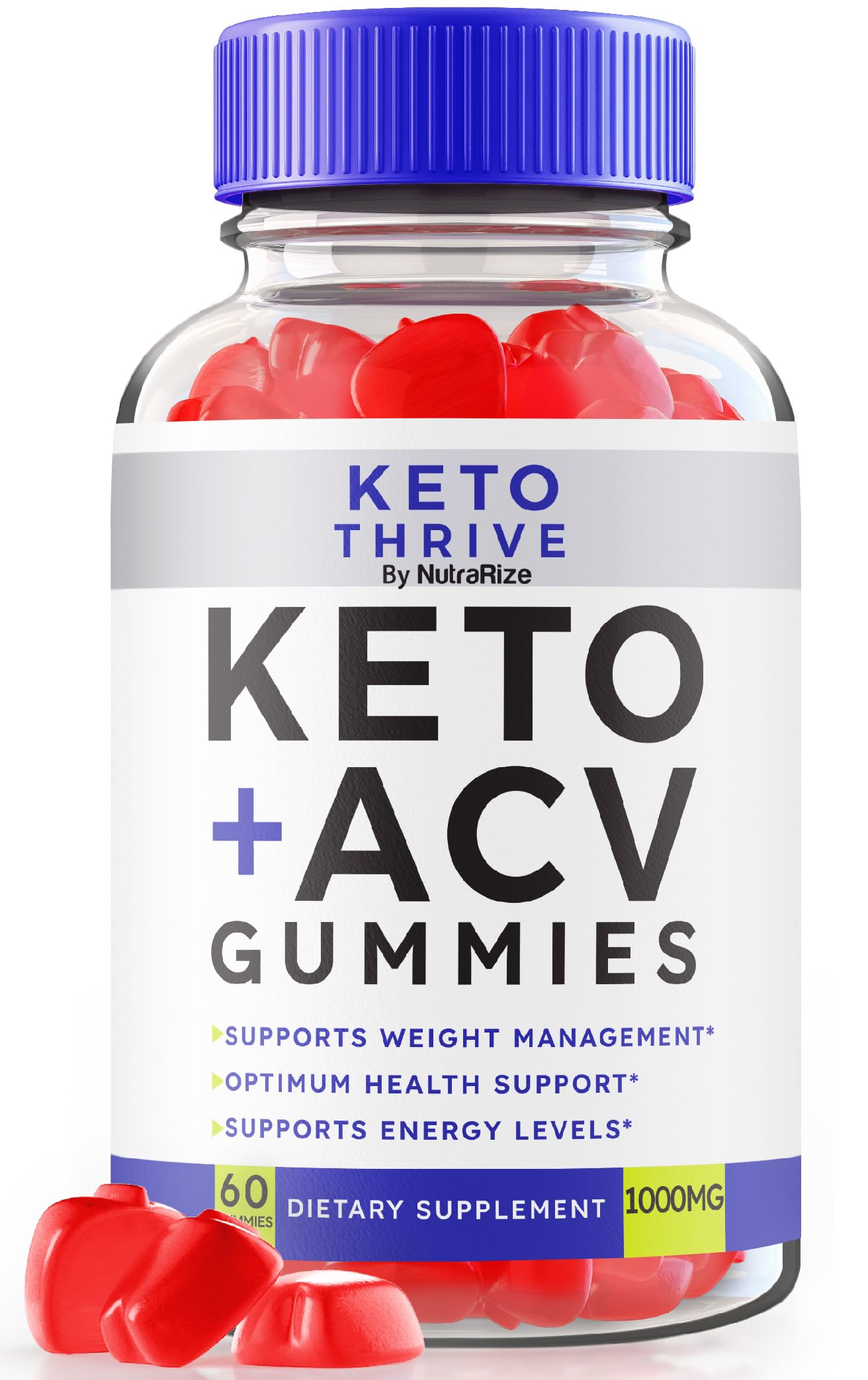 Keto Thrive ACV Gummies, Keto Thrive Keto + ACV Weight Loss Supplement, Keto Thrive Apple Cider Vinegar 1000MG Advanced Formula, Keto Plus ACV Gummy Reviews (60 Gummies)