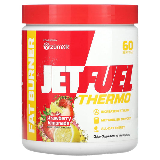 GAT SPORT JetFuel Thermo Powder for Fat Burning, ZumXR Caffeine, Carnitine, Theanine, for Men & Women (Strawberry Lemonade)