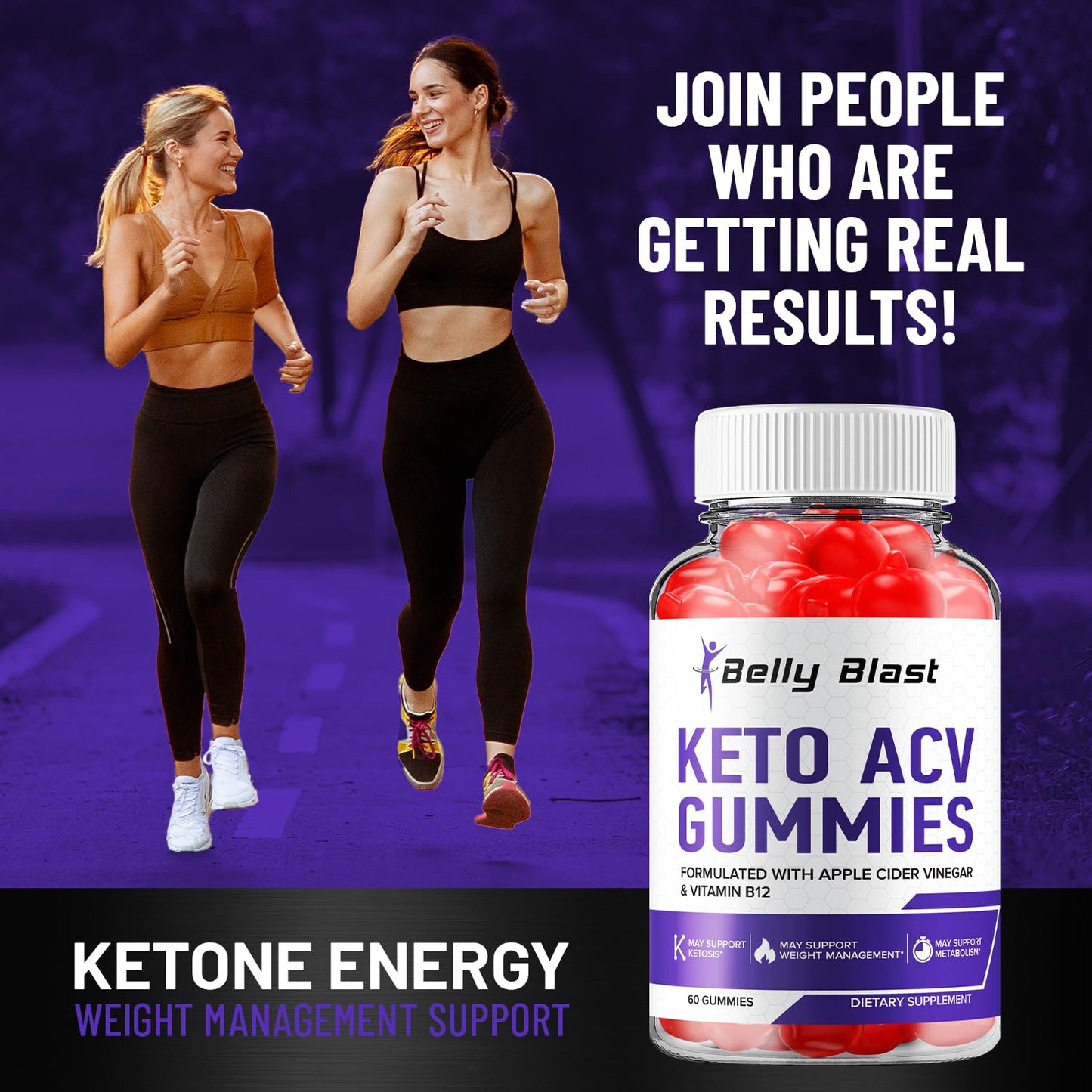 Belly Blast Keto ACV Gummies - Advanced Formula Belly Blast Keto Plus ACV Gummies Apple Cider Vinegar, Weight Management, BellyBlast ACV Dietary Supplement Reviews Men Women (60 Gummies)