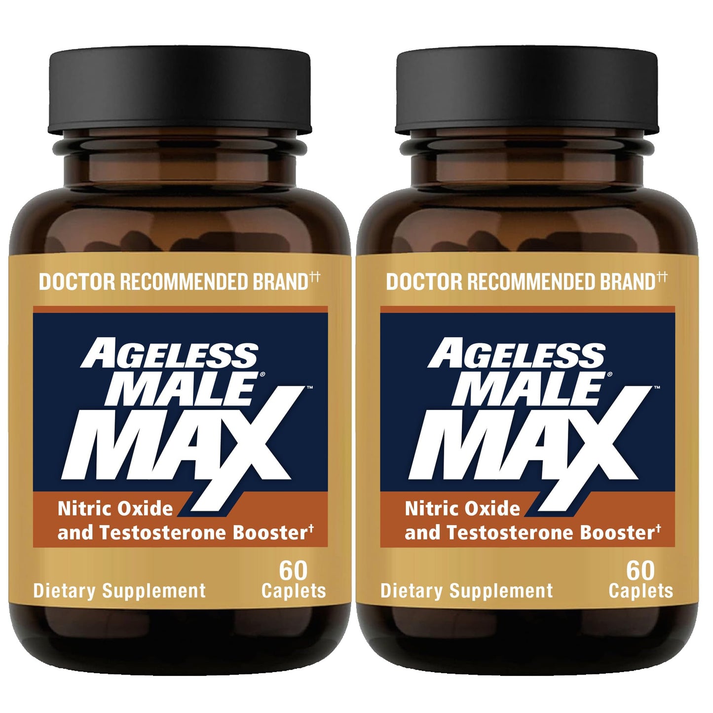 Ageless Male Max Total Testosterone Booster Supplement for Men, 120 Caplets