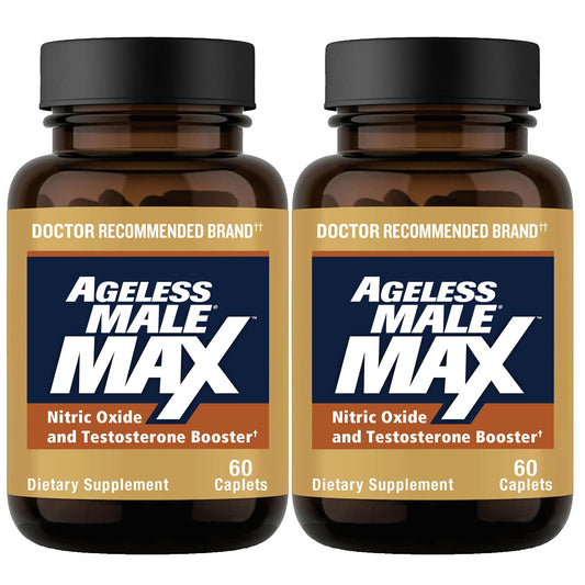 Ageless Male Max Total Testosterone Booster Supplement for Men, 120 Caplets