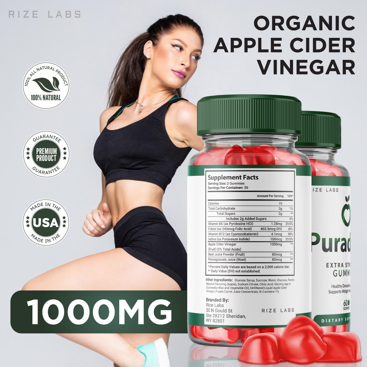 rize labs - Puradrop Keto ACV Gummies for Advanced Weight Loss with Apple Cider Vinegar, Supplement Helps in Reducing Belly Fat, for Extra Strength (300 Gummies)