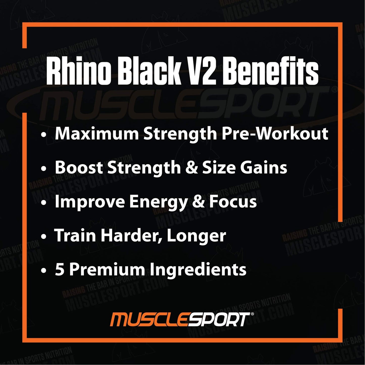 Rhino Black® Pre Workout V2 - Preworkout Powder Supplement for Men & Women - 460 Grams (White Dragon, 20 Servings)