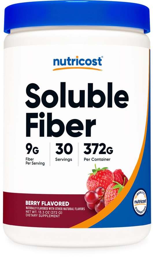 Nutricost Soluble Fiber (Berry Flavored) 30 Servings - Vegan, Non-GMO, Gluten Free