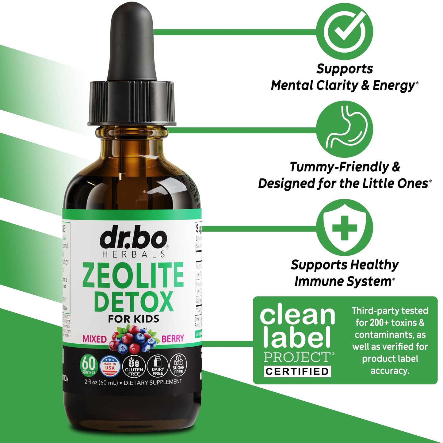 Zeolite Detox for Kids Liquid Drops - Advanced Clinoptilolite with Pure Vitamins B12 & D - Kids Gentle Body Daily Cleanse Focus & Speech Extra Clinoptilolite Zeolite Drops Detox Cleanse Supplement 2oz