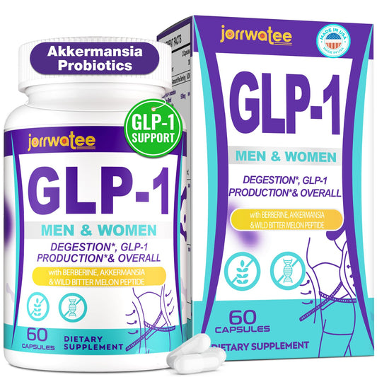 GLP-1 Supplements, GLP1 Probiotic for Women & Men, Natural GLP-1 with Akkermansia Probiotic, GLP 1 Supplement for Digestion, Energy, Daily GLP-1 Levels* & Overall Health, 60 Counts