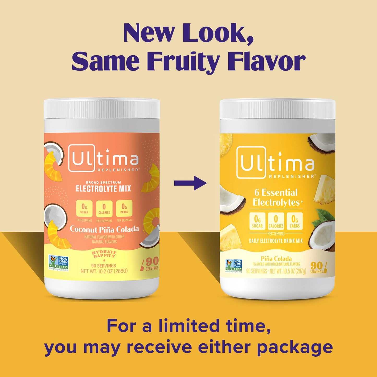 Ultima Replenisher Mocktini Electrolyte Powder Drink Mix - Piña Colada, 90 Servings - Hydration Powder with 6 Electrolytes and Trace Minerals - Keto Friendly, Non-GMO and Sugar-Free