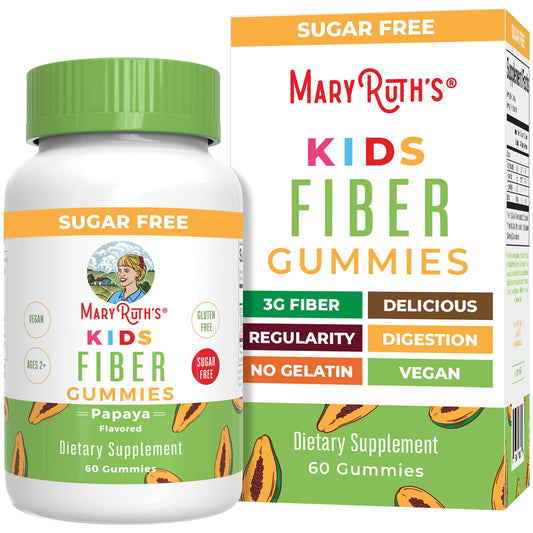 MaryRuth's Fiber Gummies for Kids | 2 Month Supply | Sugar Free | Soluble Fiber Supplement | Gut Health & Digestion Support | 3g Fiber per Gummy | Vegan | 60 Count