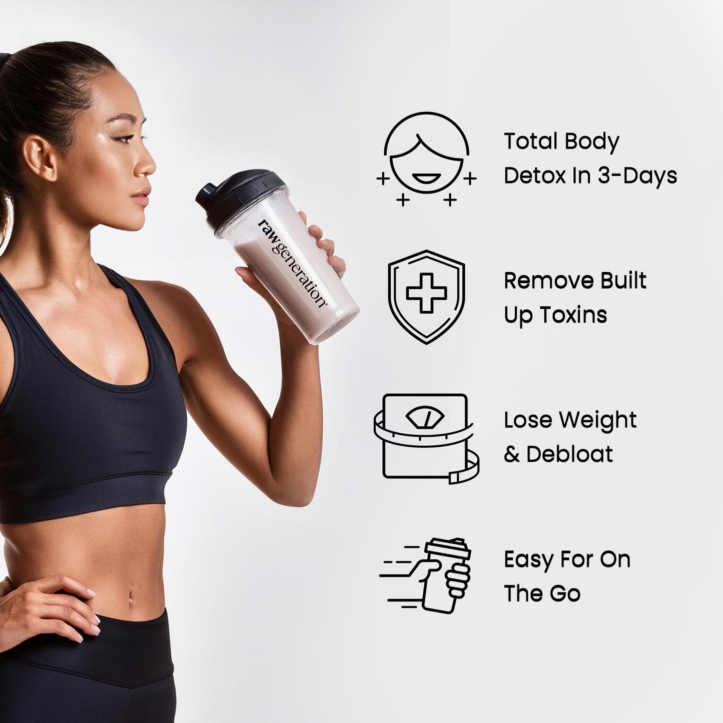 Raw Generation Instant Smoothie Detox Gut Cleanse | Healthy Weight Management | 100% Raw Natural Juice - No Added Sugar | Convenient On-the-Go | 3-Day Juice Cleanse | 18 Superfood Drink Powder Packets