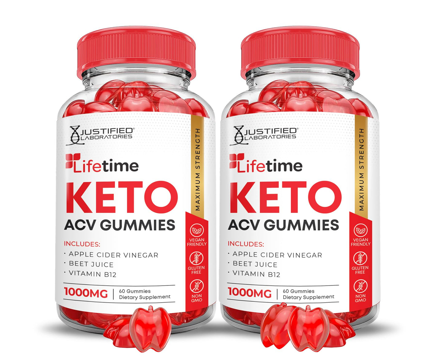 (2 Pack) Lifetime Keto ACV Gummies Advanced Formula 1000MG Lifetime Keto Gummies Apple Cider Vinegar Formulated with Pomegranate Beet Juice Powder B12 Vegan Non GMO 120 Gummys