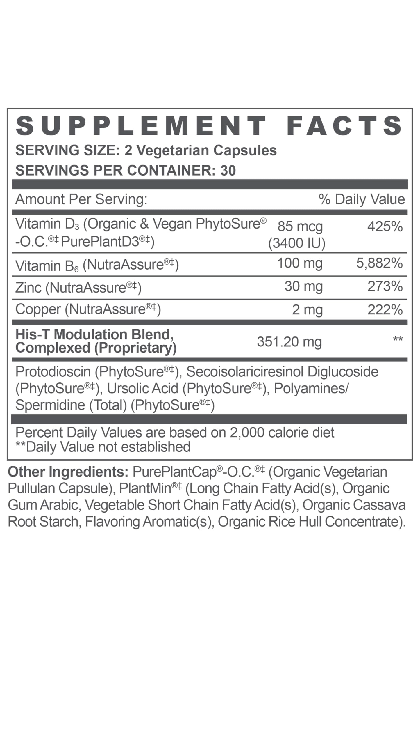 bioTE Nutraceuticals - HIS-T - Healthy Testosterone Balance Support for Men (60 Capsules)
