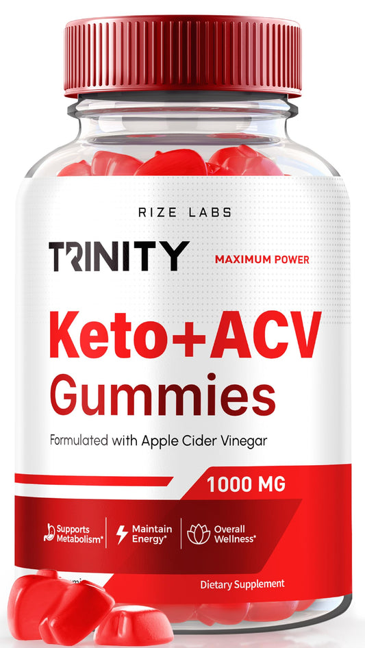 rize labs - Trinity Keto+ACV Gummies for Advanced Weight Loss, All Natural Apple Cider Vinegar Supplement, 500 mg (60 Gummies)