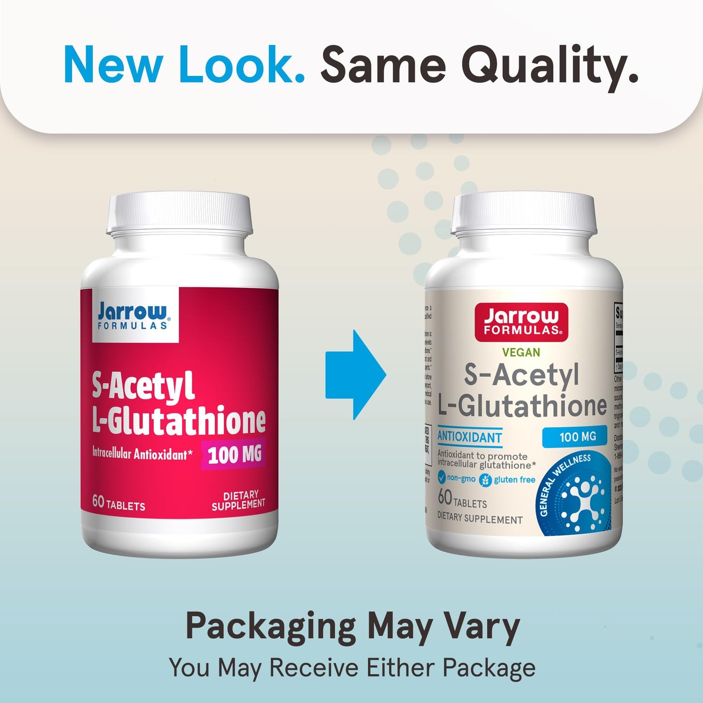 Jarrow Formulas S-Acetyl L-Glutathione Tablets - 100 mg - 60 Count - Dietary Supplement - Stable Form of L-Glutathione - for Antioxidant Support and Detoxification - Non-GMO - Gluten Free
