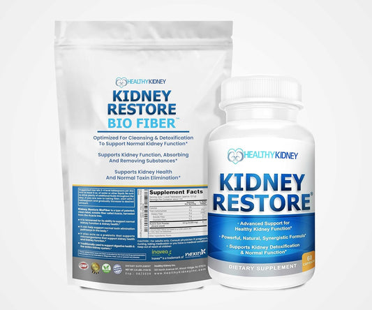 Kidney Restore Ultimate Kidney Cleanse Supplement Package for Optimal Kidney Cleansing. Kidney Support for Kidney Restoration & Kidney Health 2 Pack 2.5 Lbs Fiber 60 Ct. Restore