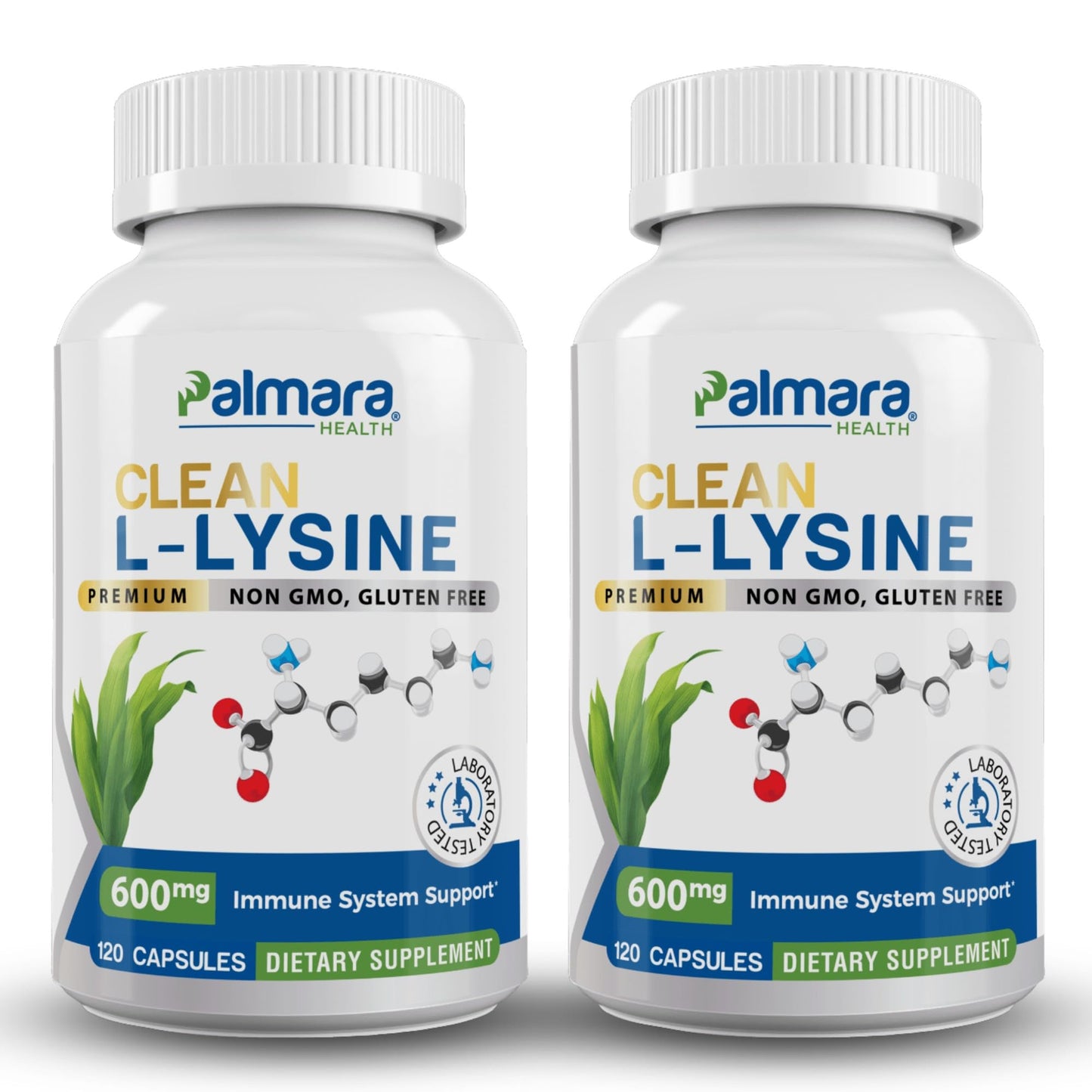 Palmara Health Clean L-Lysine 600mg, 120 Capsules | Vegan, Non-GMO, & Gluten Free (2)