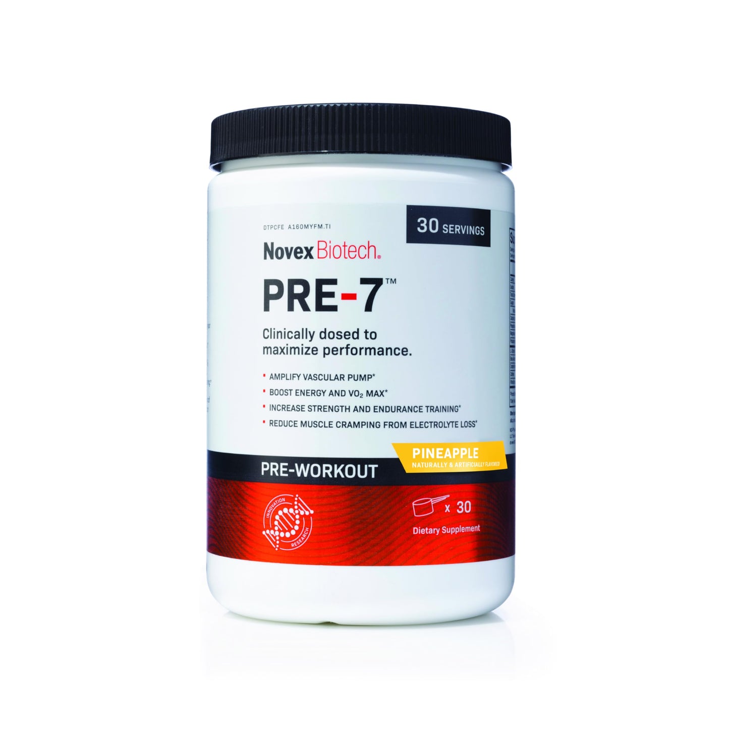 Novex Biotech PRE-7 Pre-Workout Pineapple Flavor - Super Preworkout Supplement - 300 MG Caffeine - Replenish Electrolytes - Amplify Vascular Pump* - 30 Servings