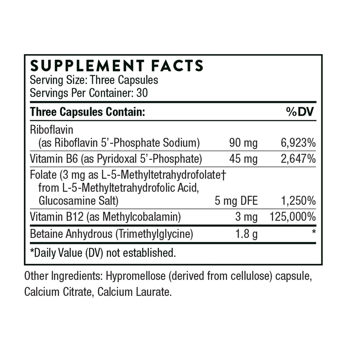 THORNE Methyl-Guard Plus - Active folate (5-MTHF) with Vitamins B2, B6 & B12 - Supports methylation & Healthy Level of homocysteine* - Gluten, Dairy & Soy-Free - 90 Capsules