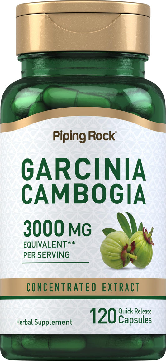 Piping Rock Garcinia Cambogia 3000mg | 120 Capsules | Concentrated Extract Pills | Non-GMO, Gluten Free Supplement