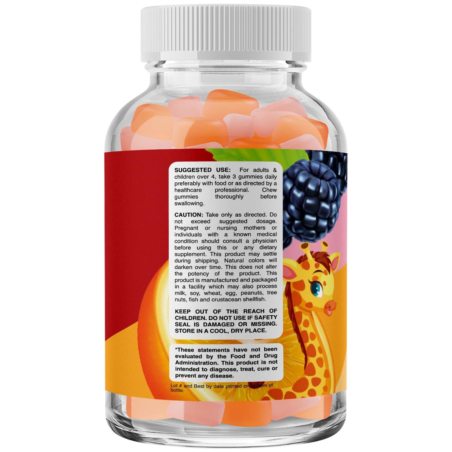 High Prebiotic Fiber Gummies for Kids - Dietary Fiber Supplements for Digestion & Constipation - Chicory Root Kids Immune Gummies - Non-GMO & Vegan Digestive Nutritional Supplements - 60 Count