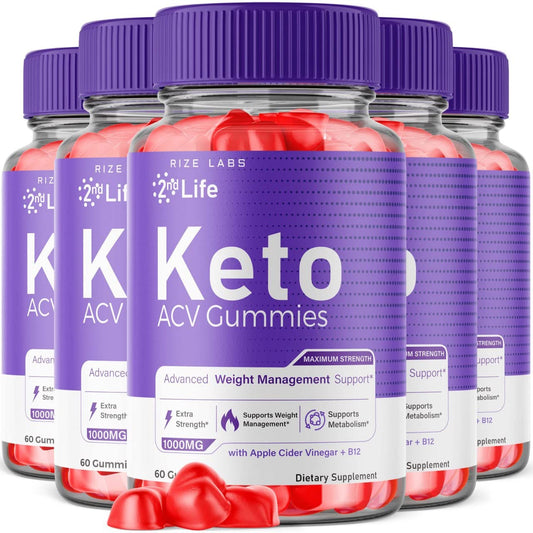 rize labs - 2nd Life Keto ACV Gummies for Advanced Weight Loss Pro Burn Keto Gummies with Apple Cider Vinegar Supplement Belly Fat Extra Strength (300 Gummies)