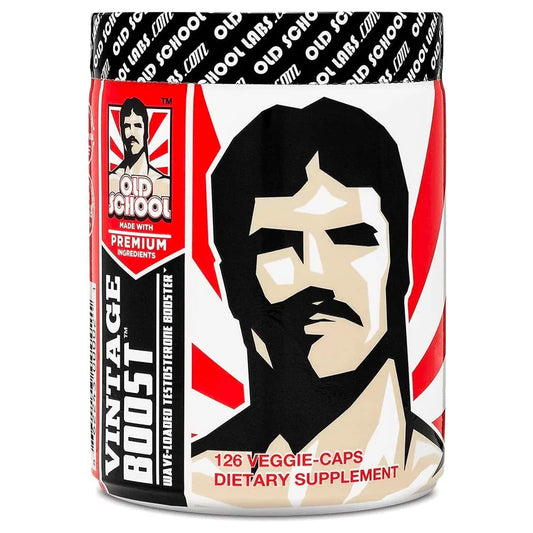 Vintage Boost - Testosterone Booster for Men with Natural Ingredients - Maca Root - Shilajit - Tribulus Terrestris - Boosts Vitality, Builds Muscle & Increases Muscle Hardness - 126 Veggie Caps