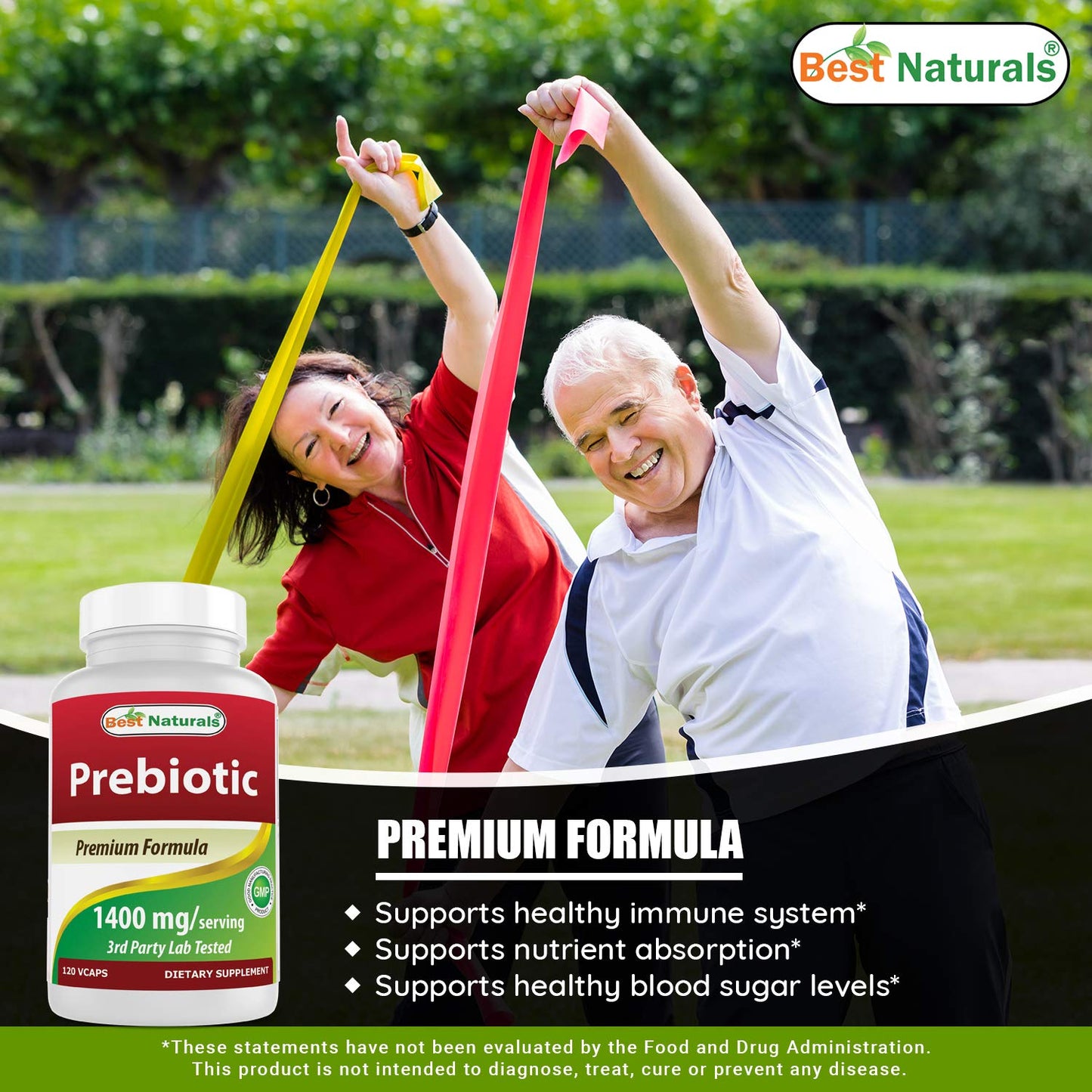 Best Naturals Prebiotics Fiber XOS (Xylo Oligosaccharide) 1400mg Serving 120 Veg Capsules