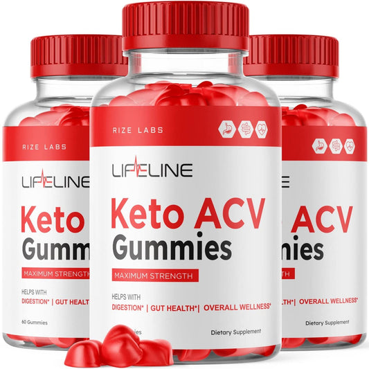 rize labs - Lifeline Keto + ACV Gummies Apple Cider Vinegar Gummies (180 Gummies) (Pack of 3)