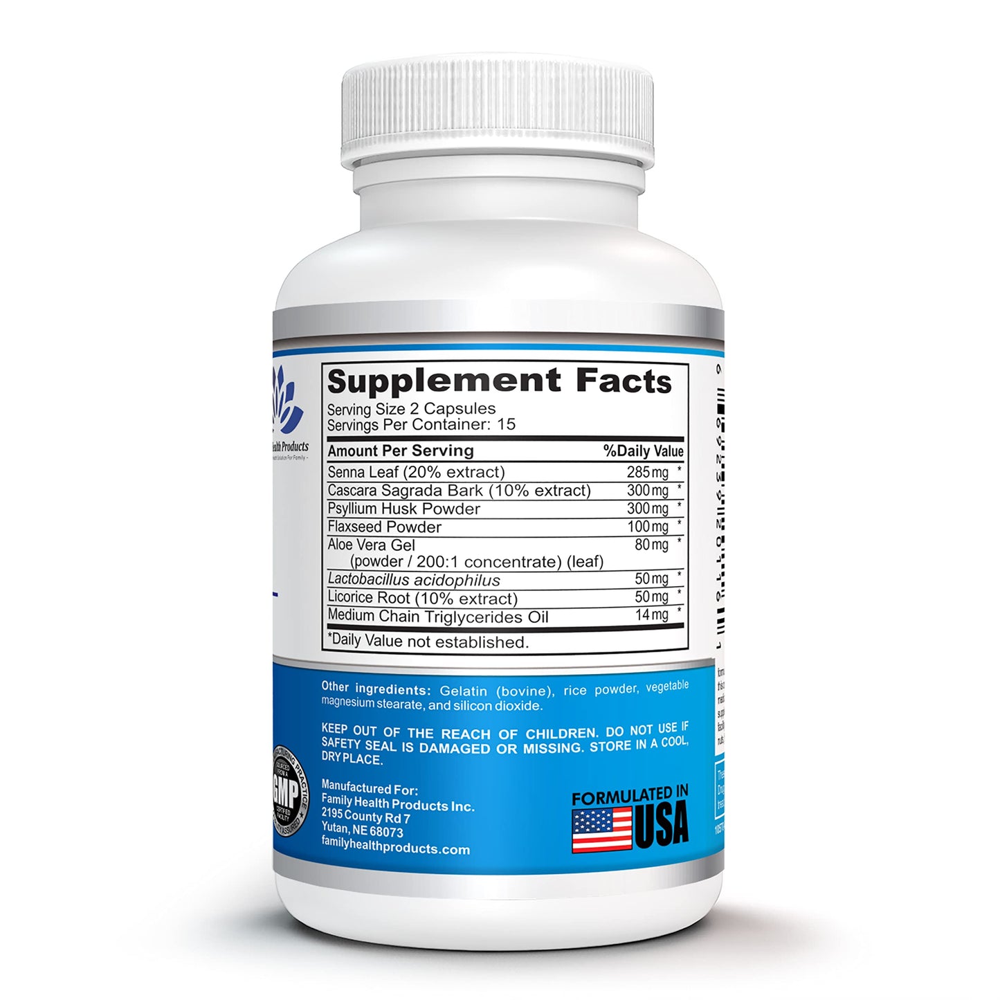 Family Health Products Colon Cleanse - Detox Pills for Women or Men, 15 Day Supplement with Probiotics Supplement Superfoods 15-Day Cleansers for Healthy Bowel Movements | 30 Capsules, 15 Servings