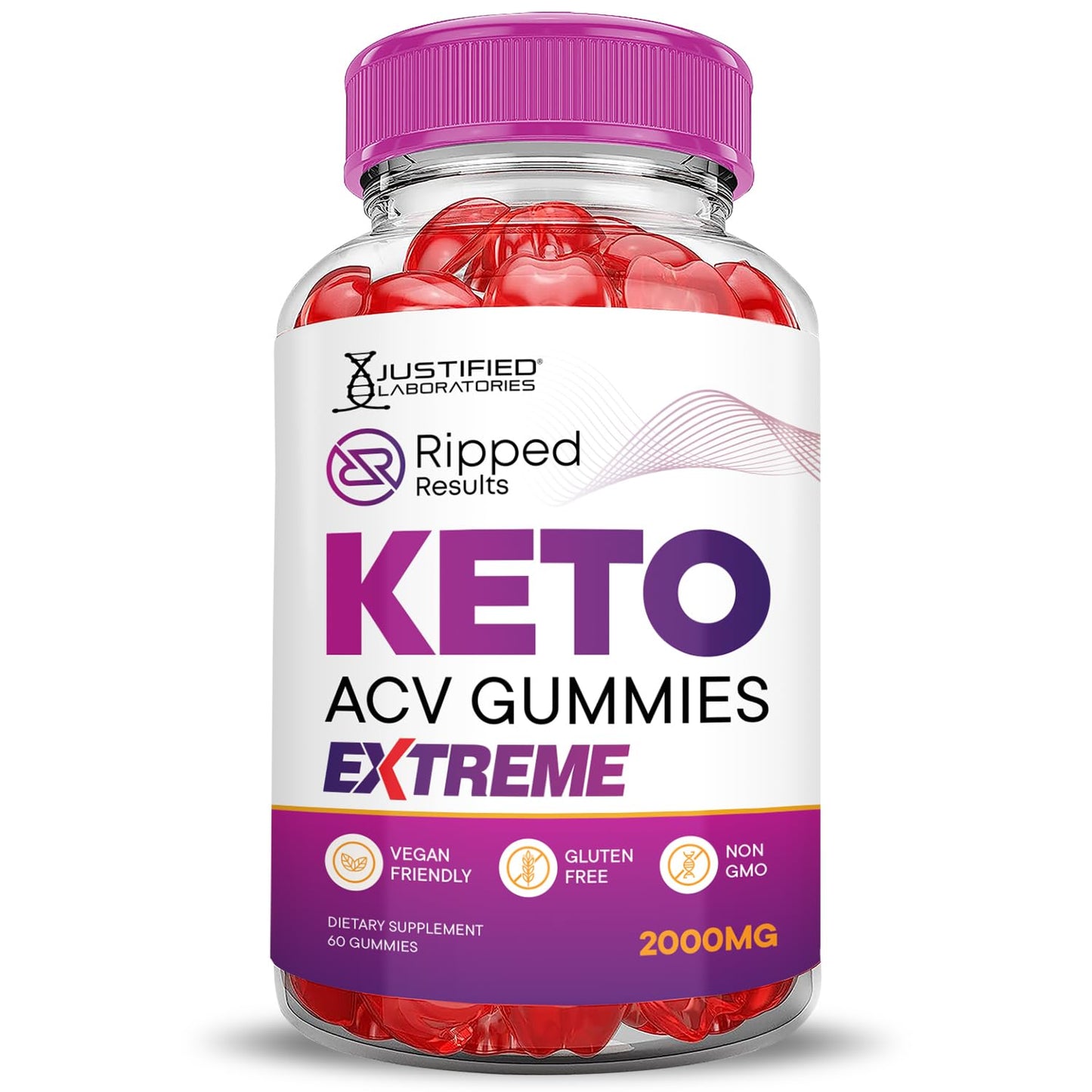 (5 Pack) Ripped Results Keto ACV Gummies Extreme 2000MG Ripped Results Keto Gummies Apple Cider Vinegar Formulated with Pomegranate Beet Juice Powder B12 Vegan Non GMO 300 Gummys