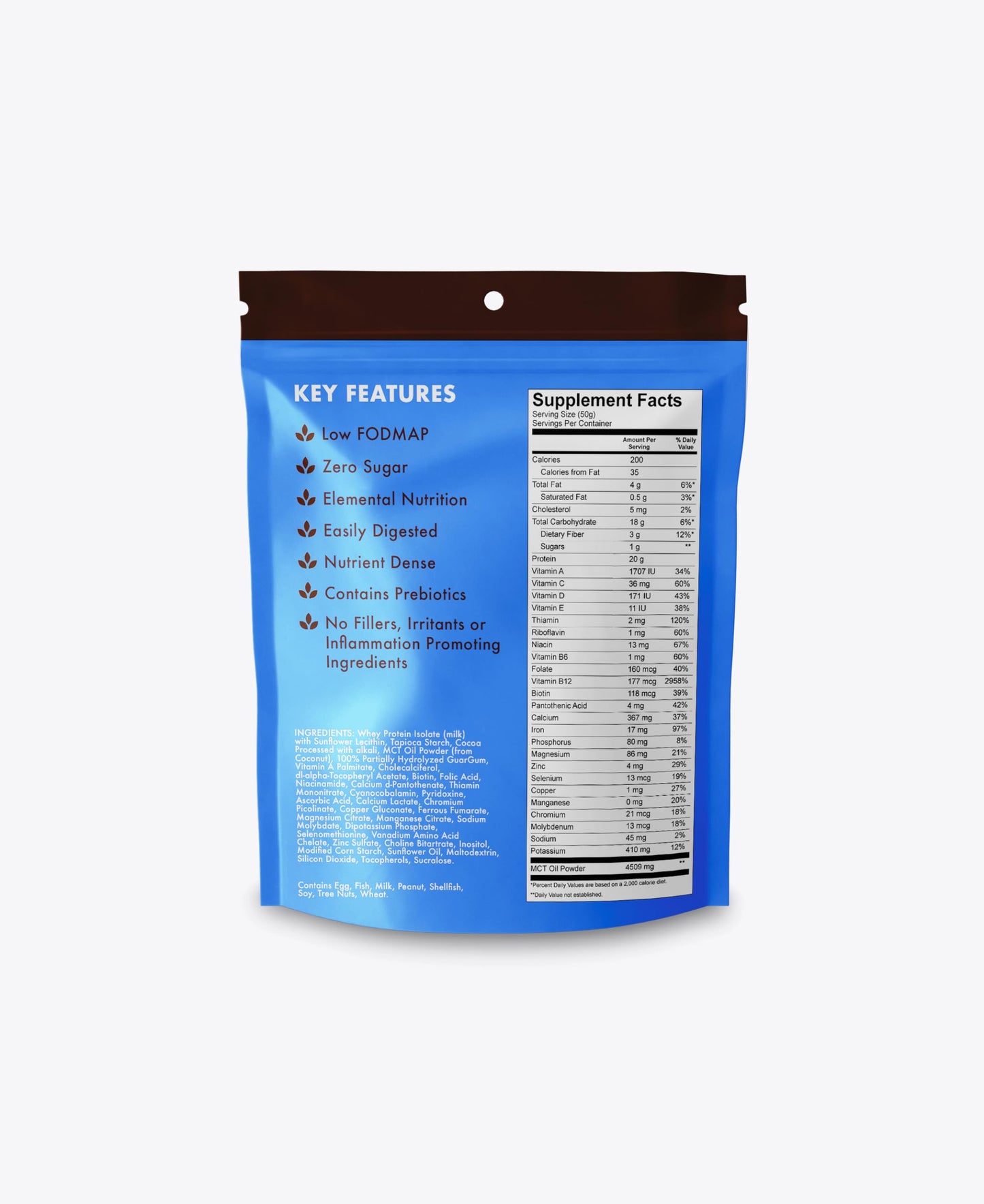 Supra Foods Elemental Nutrition Super Food Formula - Nutrient Dense - Prebiotic - Zero Sugar - Easily Digestible - Delicious Flavors - Superfood - No Artificial Colors (25 Servings, Chocolate)