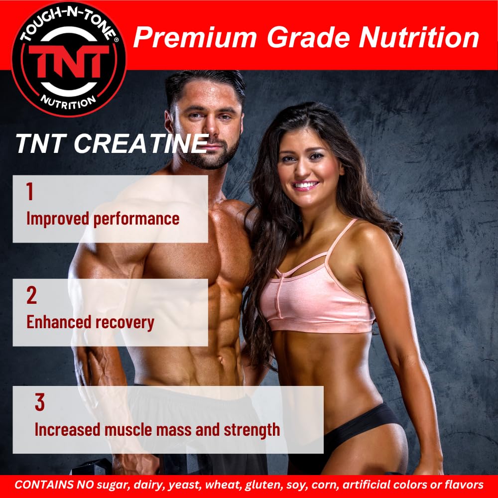 TOUGH-N-TONE 100% Pure Creatine Monohydrate Powder, The purest Pharmaceutical Grade creatine monohydrate