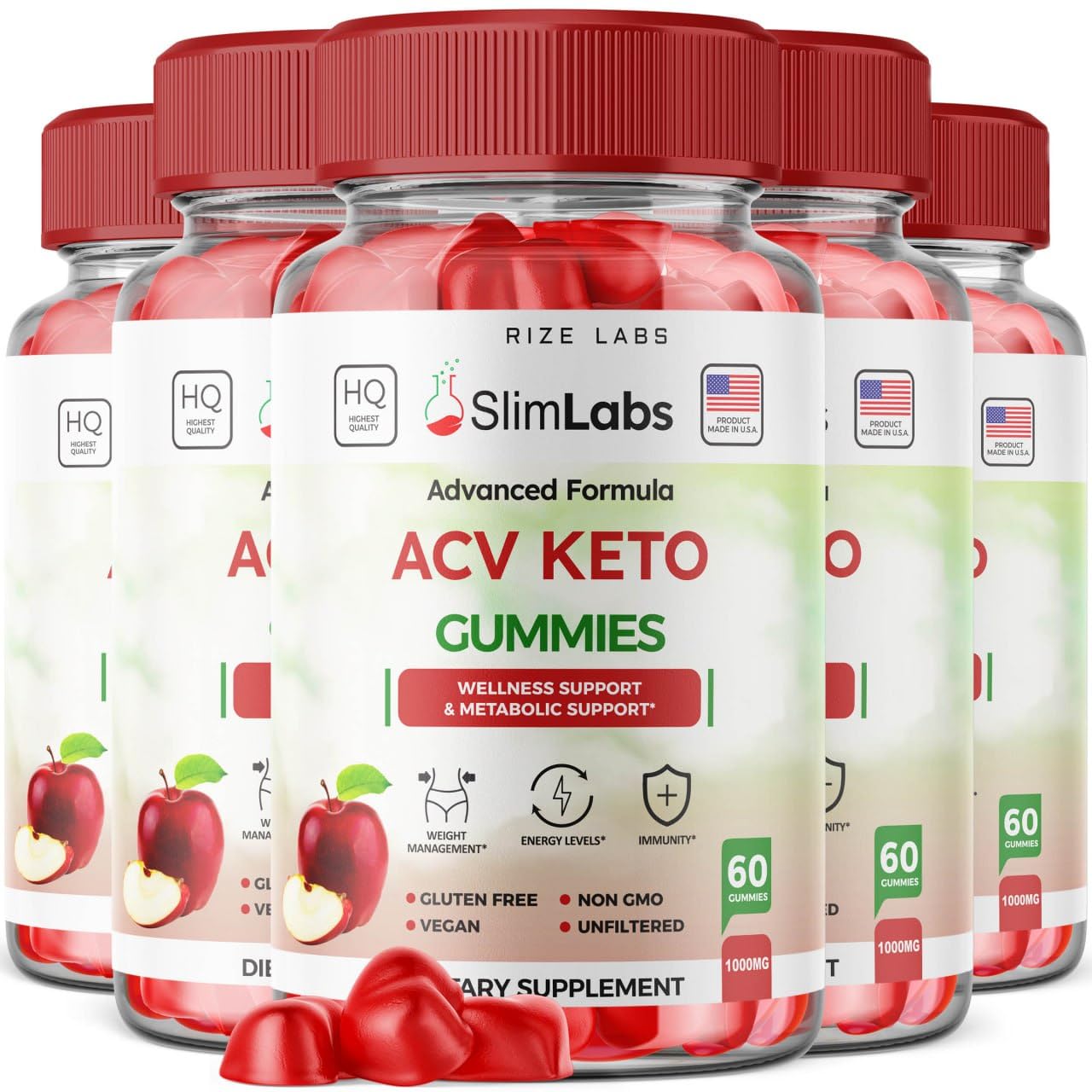 rize labs - - Slim Labs ACV Keto Gummies for Wellness and Metabolic Support - Weight Loss Gummies - Belly Fat Diet (300 Gummies)