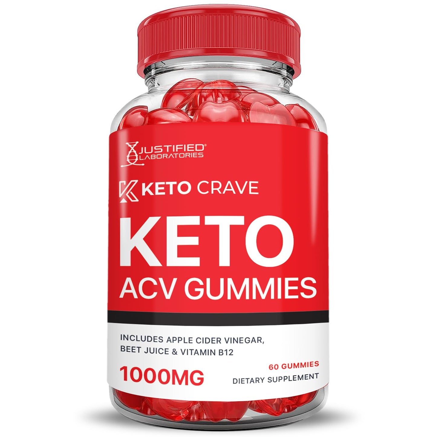 (3 Pack) Keto Crave Keto ACV Gummies Advanced Formula 1000MG Keto Crave Keto Gummies Apple Cider Vinegar Formulated with Pomegranate Beet Juice Powder B12 Vegan Non GMO 180 Gummys
