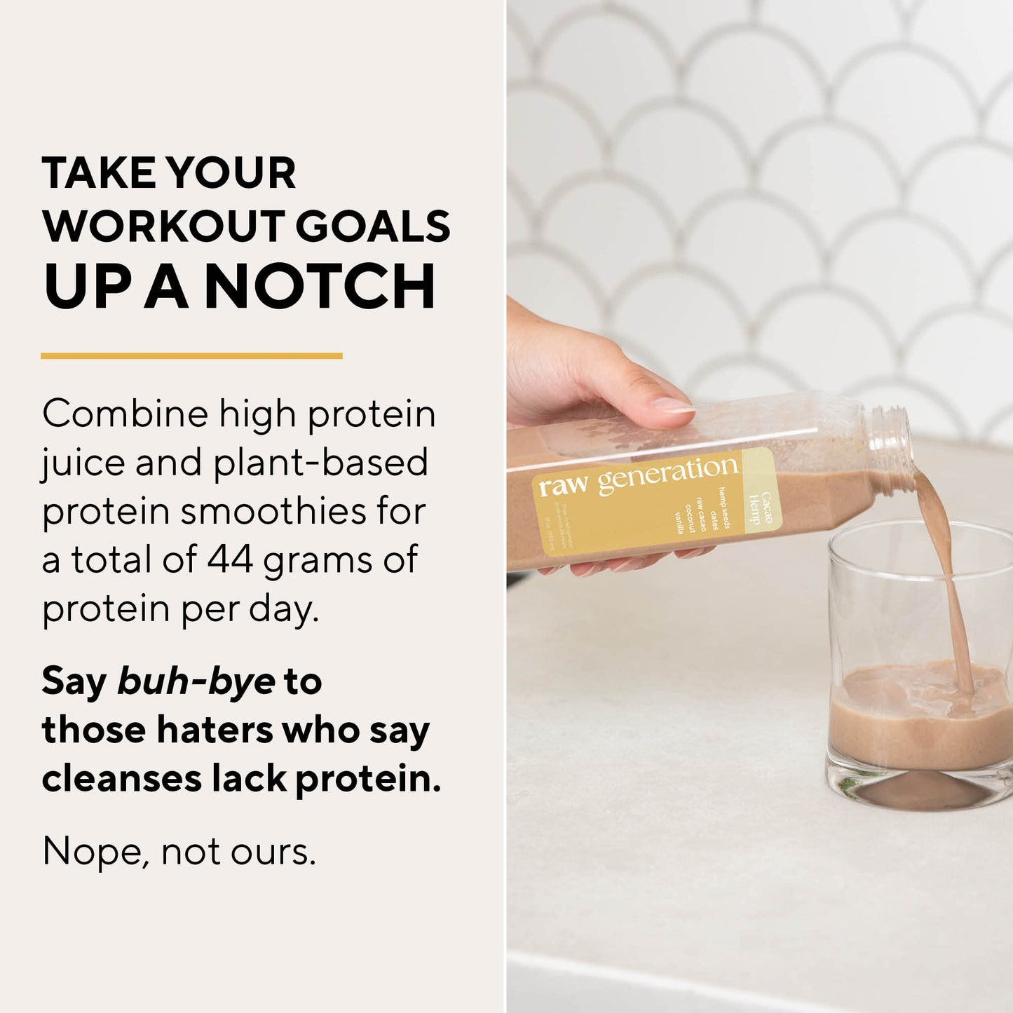 Raw Generation 7-Day Protein Cleanse - High Protein Juice Cleanse with Dairy and Soy-Free Protein Smoothies/Gets Results Quickly While Energizing Your Workouts/Jumpstart a Healthier Diet