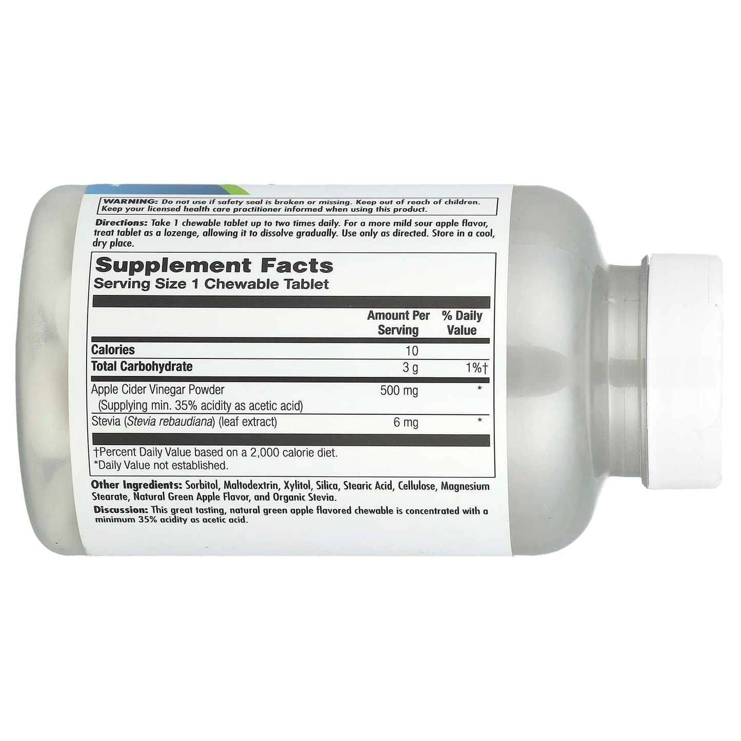 Kal Apple Cider Vinegar - 500 mg - 60 Chewable Tablets