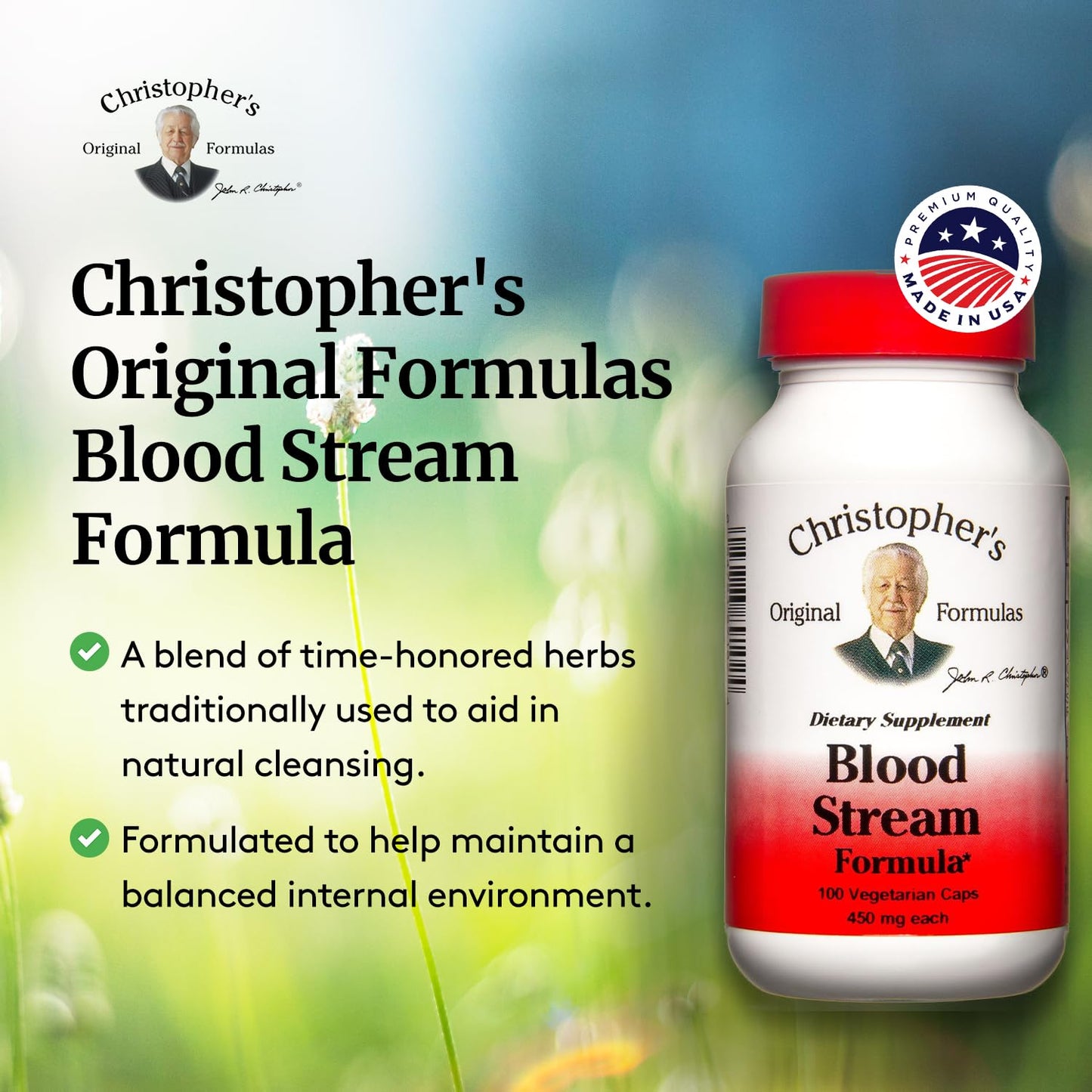 Christopher's Original Formulas Blood Stream Formula - Blood Circulation Supplements - Supports Vein Elasticity, Clean & Pure Bloodstream - Pack of 2