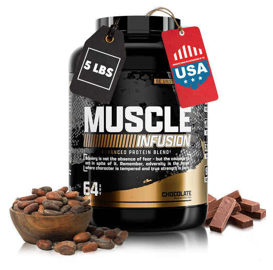 Nutrex Research Whey Protein Powder, Chocolate Muscle Infusion Whey Isolate w/EAA & Hi BCAA for Muscle Gain - 5 Pounds - Muscle Builder for Men & Women, Sports Nutrition, Delicious Taste & Texture