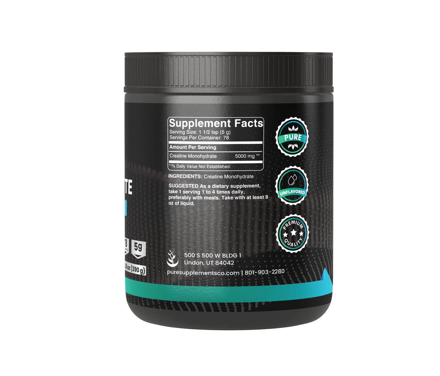 PURE ORIGINAL INGREDIENTS Creatine Monohydrate Powder, 13.8 oz, Dietary Supplement, Micronized