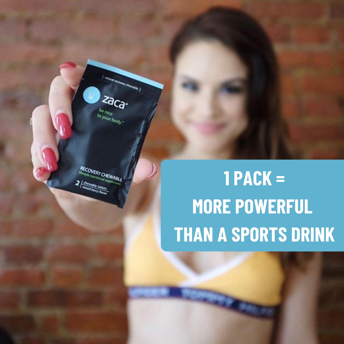 Zaca Recovery Chewable Supplement | Hydrate + Revive | Party, Travel, Exercise & Altitude | Non-Sugar & Non-Gluten | Mixed Berry, 2 Packets = 4 Tablets