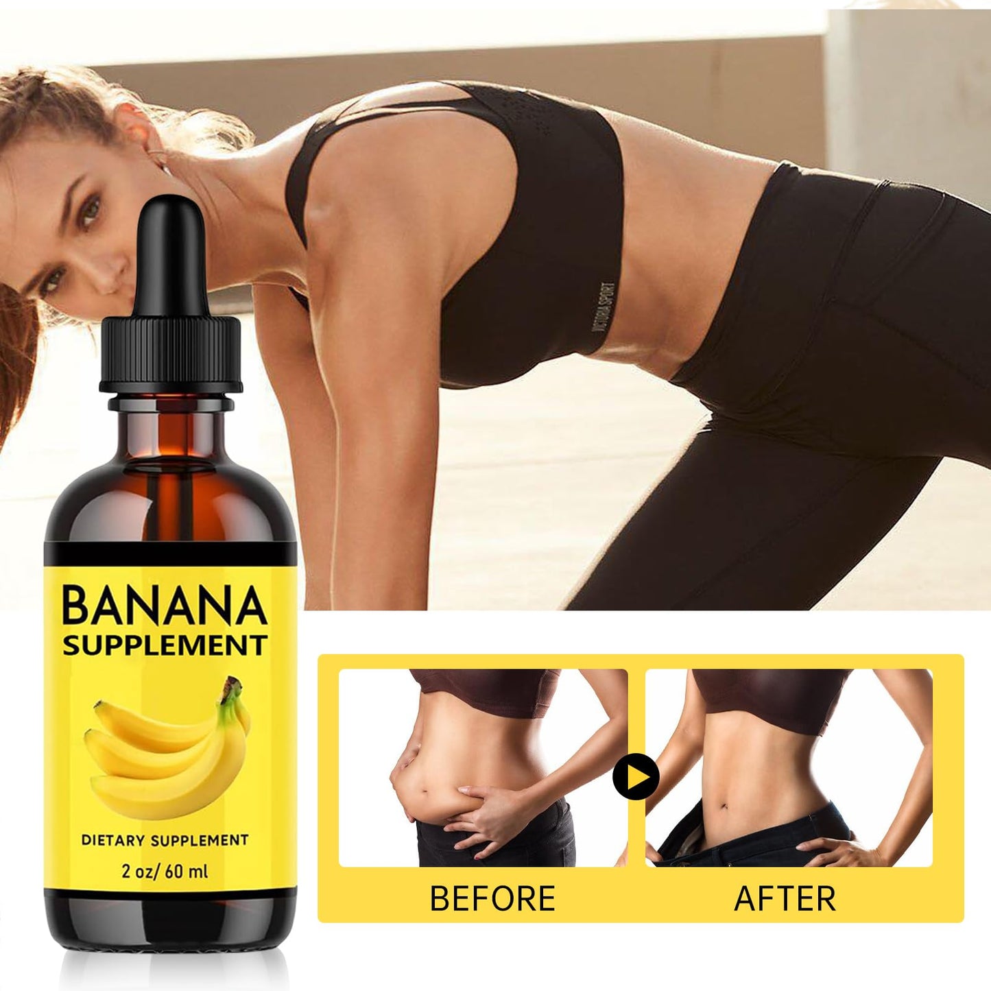 Banana Supplement Liquid Original Banana Extract Liquid for Women Gut Health 2 Pack